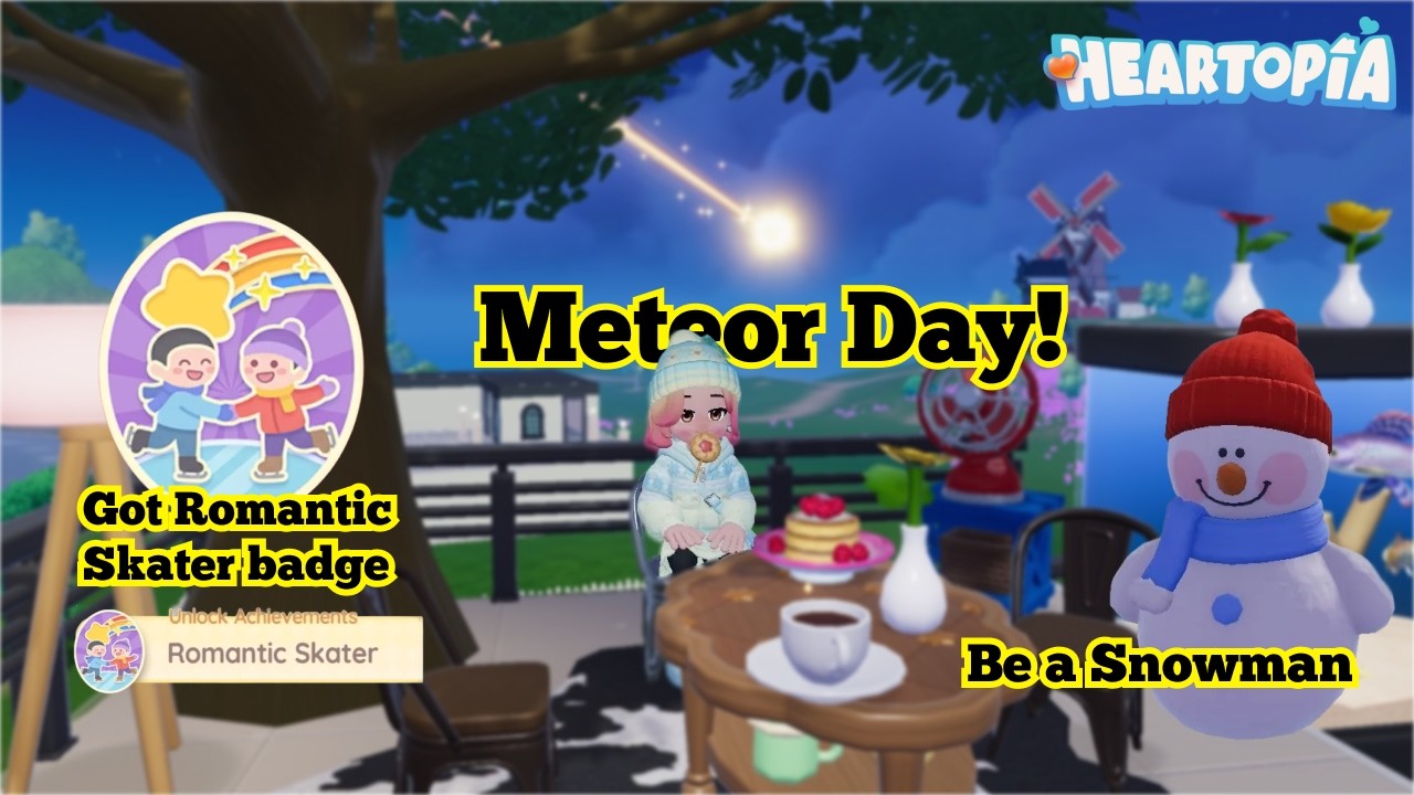 Play #14 | Heartopia Get Romantic Skater Badge on Meteor Day – Cozy Calm Gameplay, No Talking