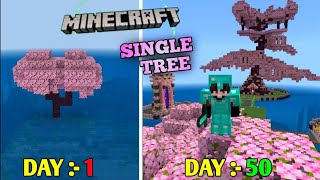 I Survived 100 Days on a Single Cherry Tree 🌸 In Minecraft 😨