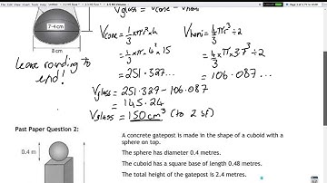 N5 - Volume - Past Paper Questions 1 - 3