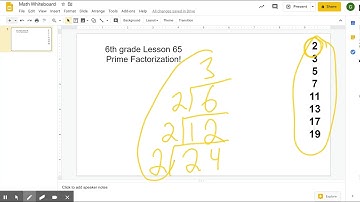 6th grade L65 Prime Factorization