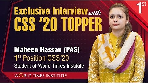 World Times Interview Series | Maheen Hassan (1st in Pakistan, PAS, CSS 2020)|(Teaser)