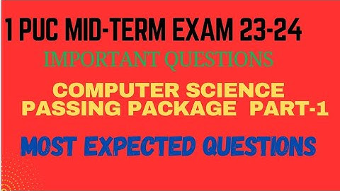 midterm exam passing package of first puc computer science|expected question #viralvideo #bca