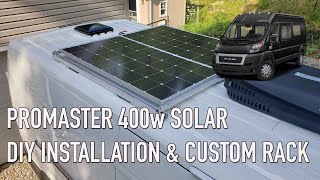 RAM Promaster DIY 400 watt Solar Install  Custom Aluminum Rack