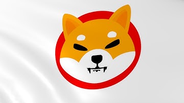 Flag of Shiba Inu (SHIB) waving in the wind - Crypto Flag logo animation