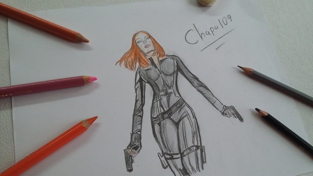 Dibujo de Black Widow: El Soldado del Invierno/ Drawing Black Widow: The  Winter Soldier - thptnganamst.edu.vn