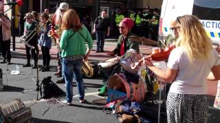 September 29, 2013: Musical interlude on Save Our NHS march in Manchester