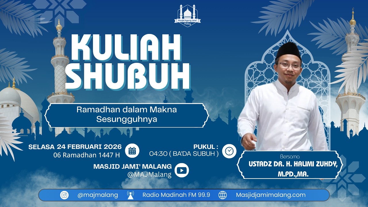 🔴 LIVE KULSUB 6 RAMADHAN 1447 H  Ustdz.Dr. H. HALIMI ZUHDI TEMA  