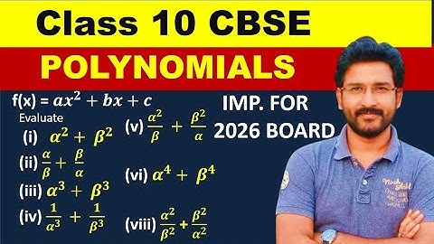 Polynomials class 10 | If alpha and beta are the zeros of the quadratic polynomial f(x) = ax^2+bx+c