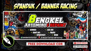 Desain Spanduk Bengkel Mobil dan Motor | Free Template CDR