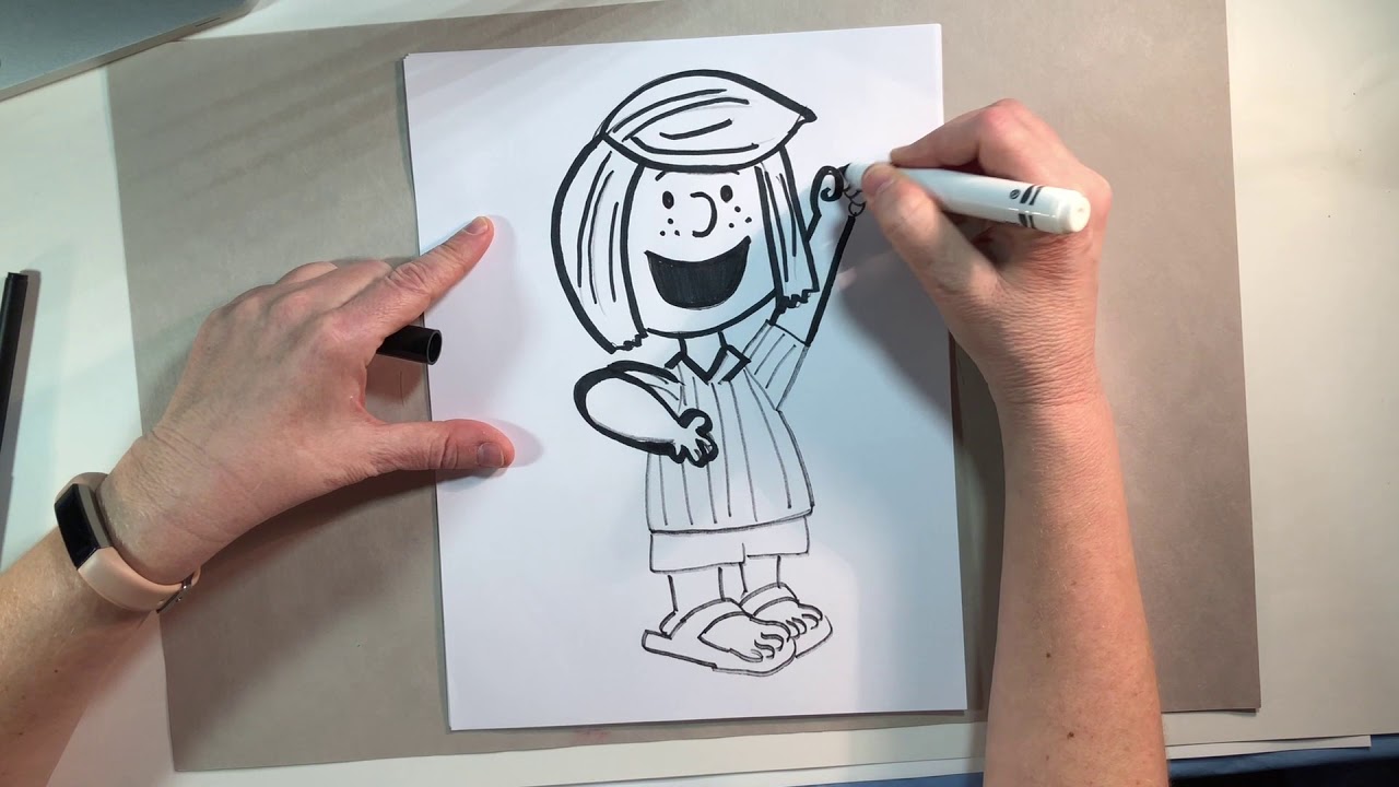 How to Draw Peppermint Patty Peanuts Character Drawings YouTube
