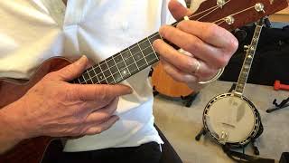 Video thumbnail of "Ukulele Country blues in A with chord solos, tutorial"