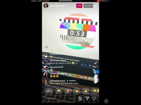 imbadkidmykel on Instagram live talking bout uploading a new yt video 😂!!