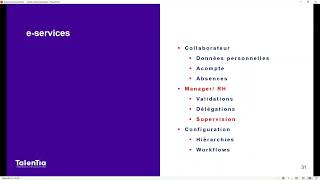 Talentia e-Services - Portail collaboratif : Autonomie des salariés et circuits de validation