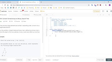 (C#)LeetCode 108  Convert Sorted Array to Binary Search Tree