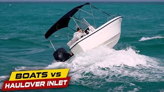 SMALL BOAT IN DANGEROUS WAVES! | Boats vs Haulover Inlet