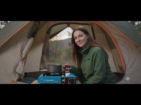 Портативна газова плита Happy Home + 5 балонів у комплекті, видео 1
