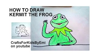 DRAW KERMIT THE FROG, learn to draw with Emi on CraftsForKidsByEmi @HectaFavorites