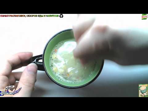 Распаковка и Обзор Еды Чашка Супа "KNORR" Грибной Суп с Сухариками, 15,5 г. [4 ВКУС ИЗ 13]