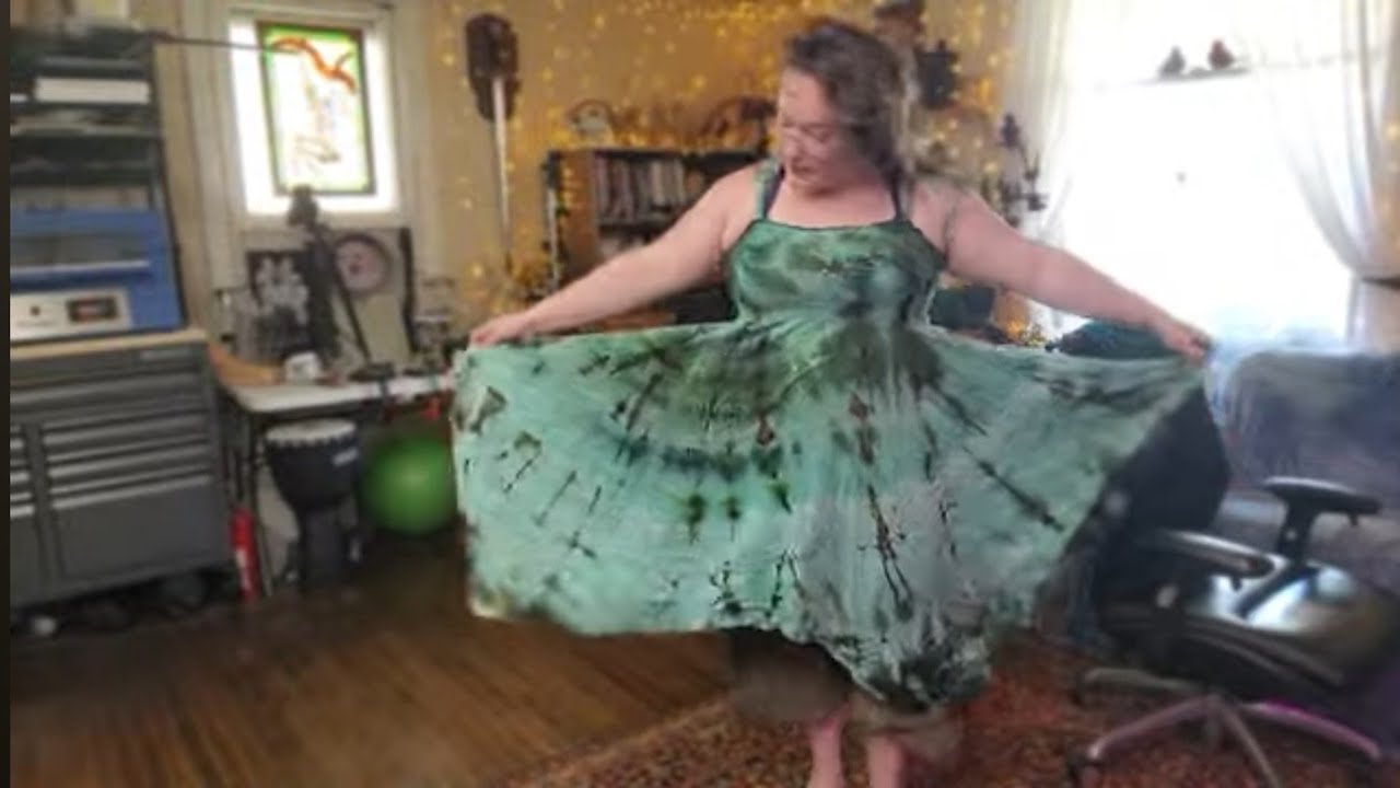 tie dye fairy dress Women's Rayon Spandex Tie-Dye Lace-Back Fairy Dress