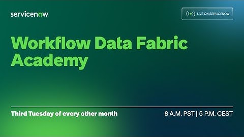 Workflow Data Fabric Academy