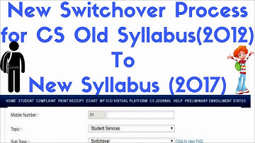 New Switchover Process for CS Old Syllabus(2012) to New Syllabus(2018)