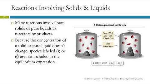 15.5 Heterogeneous Equilibria: Reactions Involving Solids & Liquids