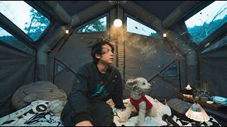 🐶【強風の湖畔】愛犬とソロキャンプ。風が強くてもテントの中は最高でした。【coody YUSTONA】