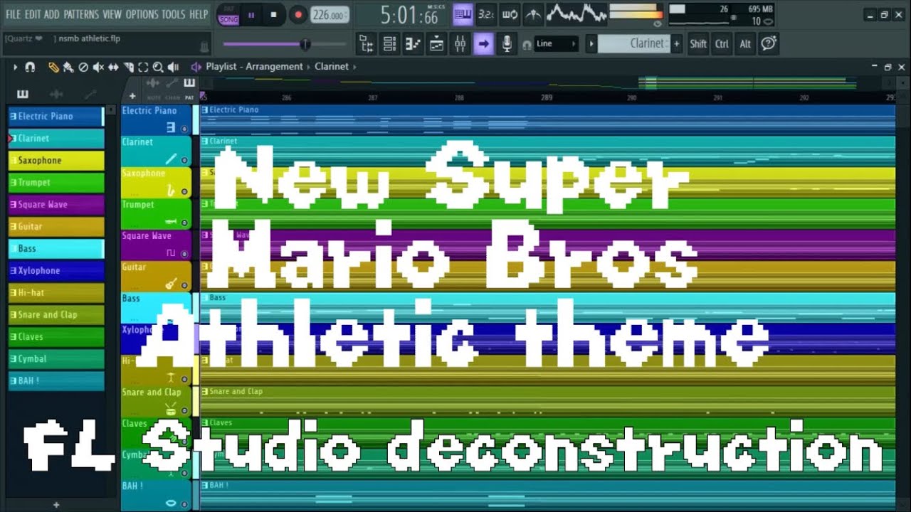 New Super Mario Bros Athletic theme FL Studio deconstruction.