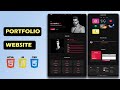 Build a Complete Responsive Personal Portfolio Website using HTML CSS Javascript