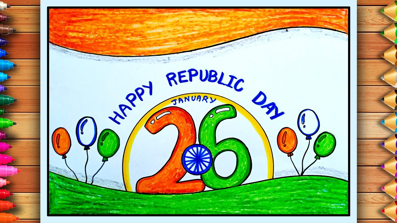 Republic Day Drawing | Republic Day Poster | 26 January Drawing | Republic Day Easy Drawing