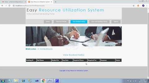 Easy Resource Utilization System, Online Seminar Hall Booking System