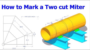 How to calculate the cut-back of a two-cut miter bend, and mark dimensions on a pipe.
