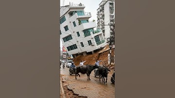 Earthquake Destroy Everything 🚨 #landslide #disaster #shortvideo