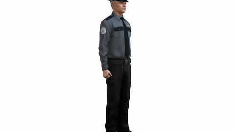 Security guard male 3d model by Rocketbox Libraries #m171 turn 360°
