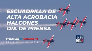 FIDAE 2024: Escuadrilla de Alta acrobacia Halcones, Vuelo día de prensa | FGMEDIA TV