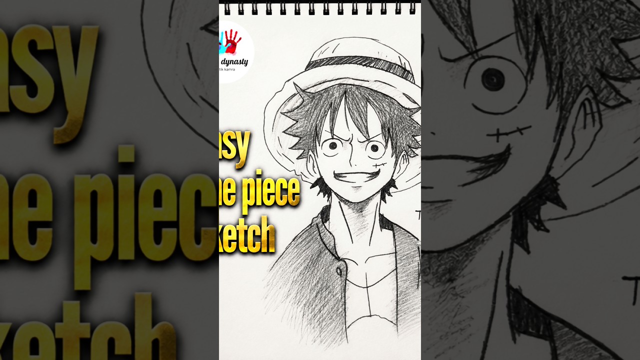 Easy One Piece Sketch ✏️🔥 | Luffy Drawing #shorts @minecraft @aaryankelvin by Pencil Dynasty