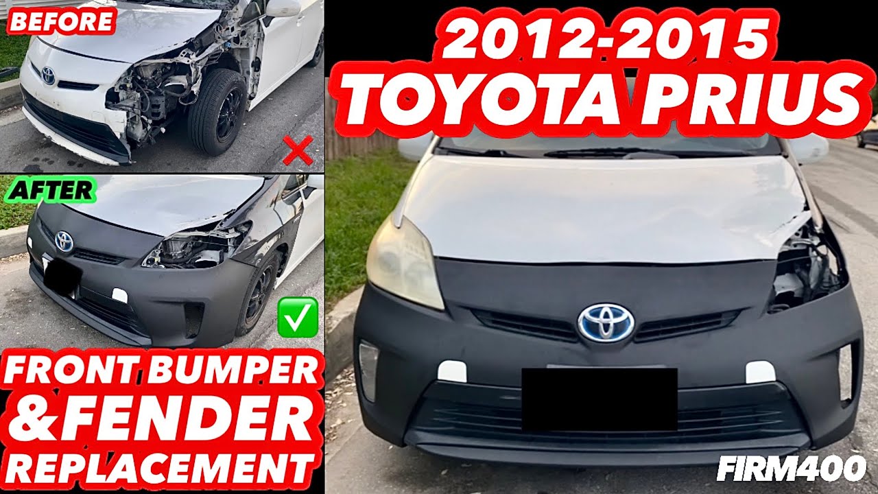 2012-2015 TOYOTA PRIUS FRONT BUMPER &amp; FENDER REPLACEMENT INSTALLATION ...