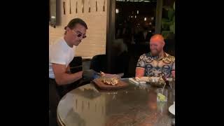 Salt Bae Feeds Conor McGregor $1,000 Gold Steak!! #lakheymma
