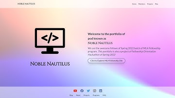 Noble Nautilus Portfolio | MLH Fellowship Orientation Hackathon - Spring 2022 (Batch 5 - 22.1)