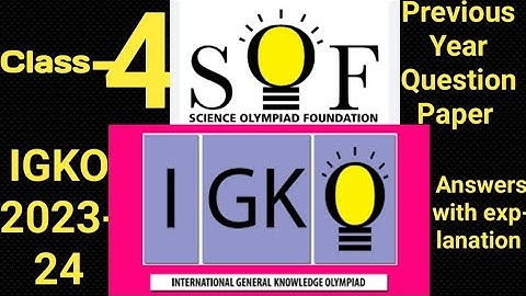 IGKO SAMPLE PAPER CLASS 4 | Previous year IGKO Class 4 | Practice paper for IGKO class-4 #igko #sof