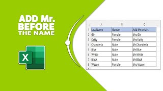 How to Add Mr before the Name in Microsoft Excel