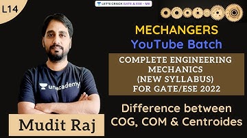 L14 | Difference between COG, COM & Centroides | Engineering Mechanics | GATE 2022 | Mudit Raj