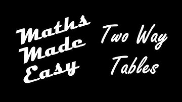 Two Way Tables
