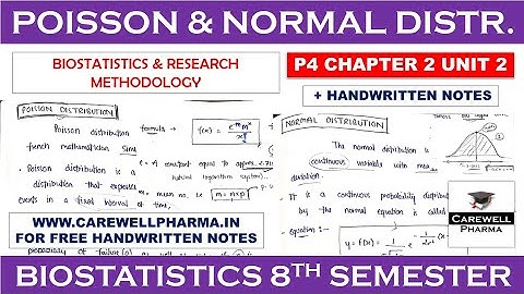 Poisson Distribution | Normal Distribution | Probability Ch-2 U 2 | Biostatistics 8th Sem Carewell P