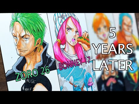 Drawing Strawhat Crews in 5 Years Later | One Piece