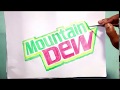 Youtube Thumbnail How to draw the Mountain Dew logo