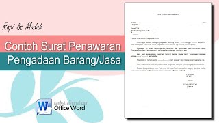 Contoh Surat Penawaran Pengadaan Barang/Jasa || PENGADAAN BARANG/JASA