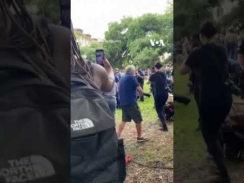 Troopers arrest protesting students at University of Texas  - VOA News #shorts.