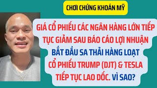 Cổ phiếu ngân hàng tiếp tục giảm. Cổ phiếu Trump (DJT) \& Tesla tiếp tục lao dốc. Vì sao?