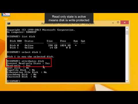 How to Remove write protection from USB Flash drive using cmd Write Protected 2018